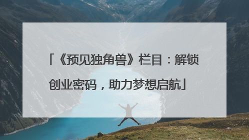 《预见独角兽》栏目：解锁创业密码，助力梦想启航