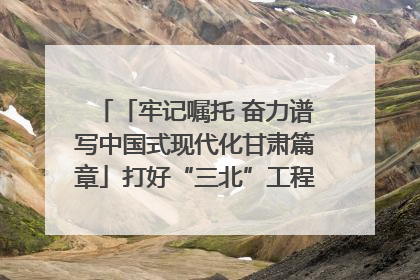 「牢记嘱托 奋力谱写中国式现代化甘肃篇章」打好“三北”工程攻坚战 筑牢国家西部生态安全屏障