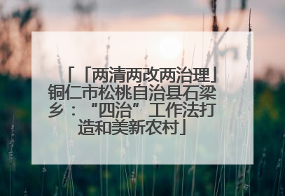 「两清两改两治理」铜仁市松桃自治县石梁乡：“四治”工作法打造和美新农村