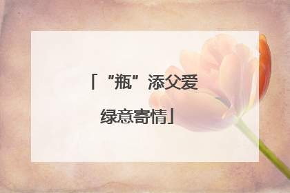“瓶”添父爱 绿意寄情