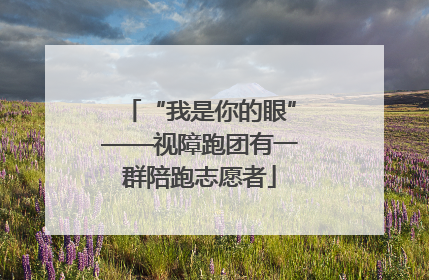 “我是你的眼”——视障跑团有一群陪跑志愿者