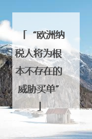 “欧洲纳税人将为根本不存在的威胁买单”