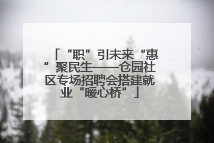“职”引未来“惠”聚民生——仓园社区专场招聘会搭建就业“暖心桥”