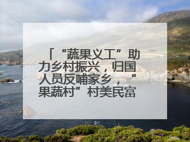 “蔬果义工”助力乡村振兴，归国人员反哺家乡，“果蔬村”村美民富香飘远近