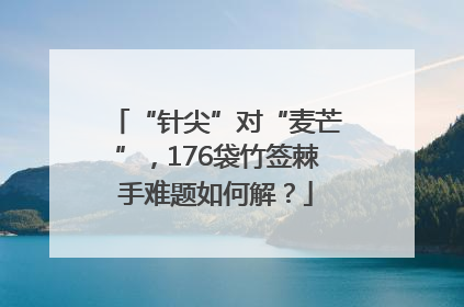 “针尖”对“麦芒”，176袋竹签棘手难题如何解？