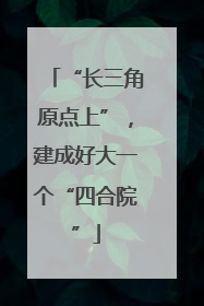 “长三角原点上”，建成好大一个“四合院”