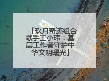 玖月奇迹组合歌手王小玮：基层工作者守护中华文明曙光