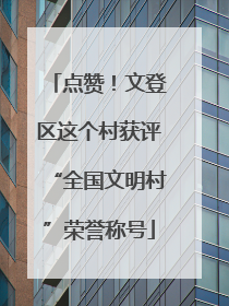 点赞！文登区这个村获评“全国文明村”荣誉称号