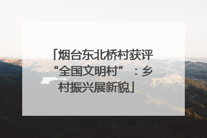 烟台东北桥村获评“全国文明村”：乡村振兴展新貌