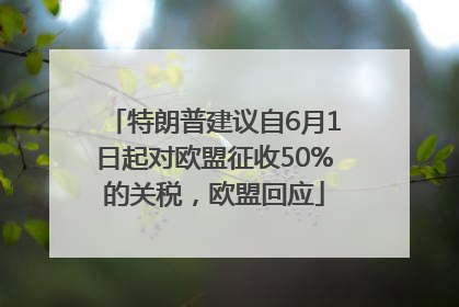 特朗普建议自6月1日起对欧盟征收50%的关税，欧盟回应