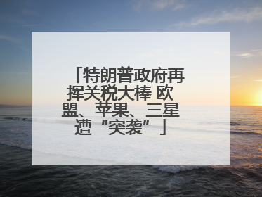 特朗普政府再挥关税大棒 欧盟、苹果、三星遭“突袭”
