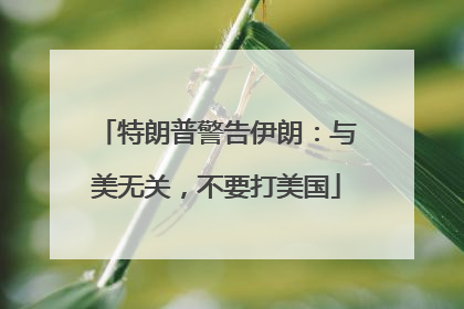 特朗普警告伊朗：与美无关，不要打美国