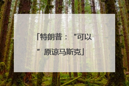 特朗普：“可以”原谅马斯克