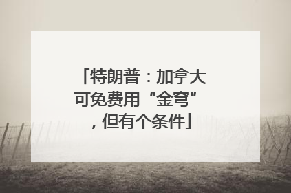 特朗普：加拿大可免费用“金穹”，但有个条件