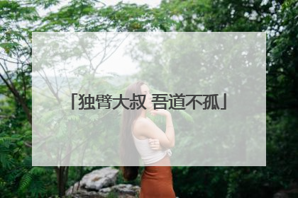 独臂大叔 吾道不孤