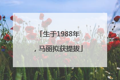 生于1988年，马丽拟获提拔