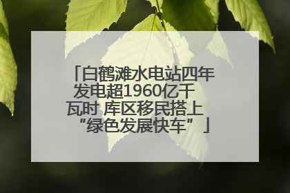 白鹤滩水电站四年发电超1960亿千瓦时 库区移民搭上“绿色发展快车”