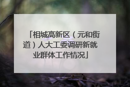 相城高新区（元和街道）人大工委调研新就业群体工作情况