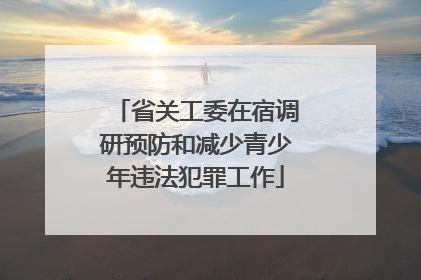 省关工委在宿调研预防和减少青少年违法犯罪工作
