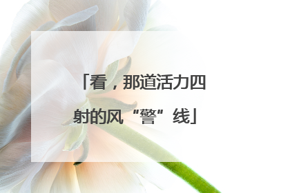 看，那道活力四射的风“警”线