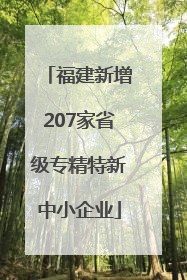 福建新增207家省级专精特新中小企业