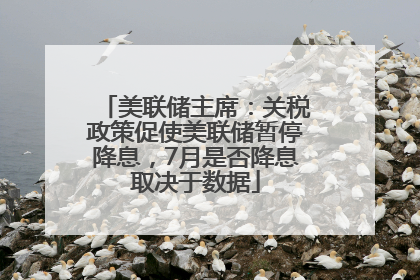 美联储主席：关税政策促使美联储暂停降息，7月是否降息取决于数据