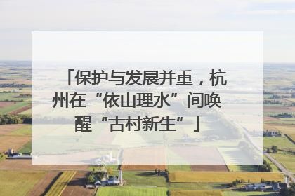 保护与发展并重，杭州在“依山理水”间唤醒“古村新生”
