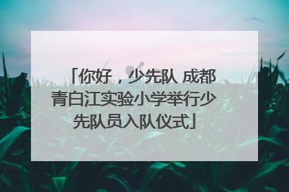 你好，少先队 成都青白江实验小学举行少先队员入队仪式
