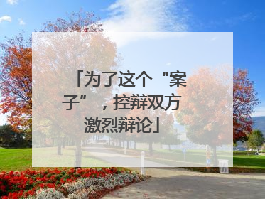 为了这个“案子”，控辩双方激烈辩论