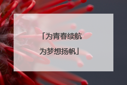 为青春续航 为梦想扬帆