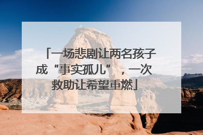 一场悲剧让两名孩子成“事实孤儿”，一次救助让希望重燃