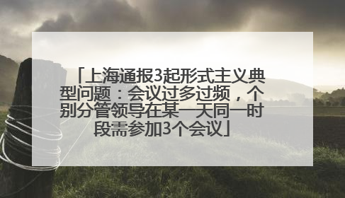 上海通报3起形式主义典型问题：会议过多过频，个别分管领导在某一天同一时段需参加3个会议