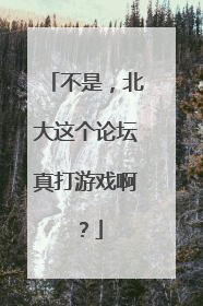 不是，北大这个论坛真打游戏啊？
