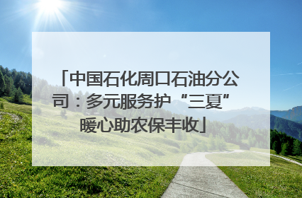 中国石化周口石油分公司：多元服务护“三夏” 暖心助农保丰收