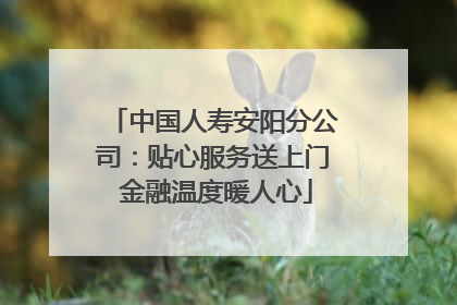 中国人寿安阳分公司：贴心服务送上门 金融温度暖人心