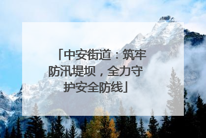 中安街道：筑牢防汛堤坝，全力守护安全防线