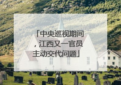 中央巡视期间，江西又一官员主动交代问题