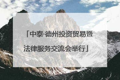中泰·德州投资贸易暨法律服务交流会举行