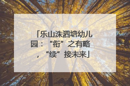 乐山洙泗塘幼儿园：“衔”之有略，“续”接未来