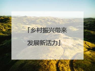 乡村振兴带来发展新活力