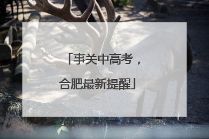 事关中高考，合肥最新提醒