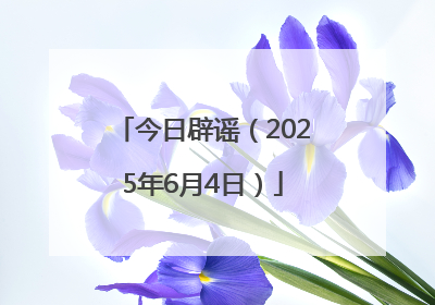 今日辟谣（2025年6月4日）