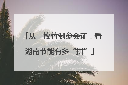 从一枚竹制参会证，看湖南节能有多“拼”