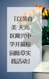 以劳育美 天元区隆兴中学开展校园除草实践活动