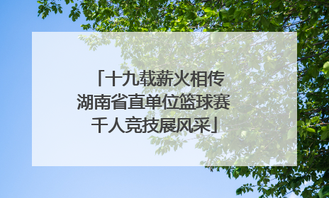 十九载薪火相传 湖南省直单位篮球赛千人竞技展风采