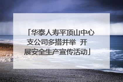 华泰人寿平顶山中心支公司多措并举  开展安全生产宣传活动