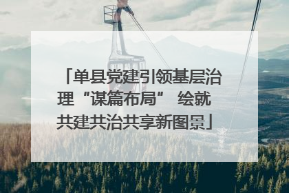 单县党建引领基层治理“谋篇布局” 绘就共建共治共享新图景