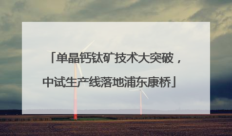 单晶钙钛矿技术大突破，中试生产线落地浦东康桥