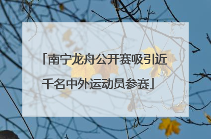 南宁龙舟公开赛吸引近千名中外运动员参赛