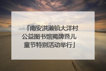 南安洪濑镇大洋村公益图书馆揭牌暨儿童节特别活动举行